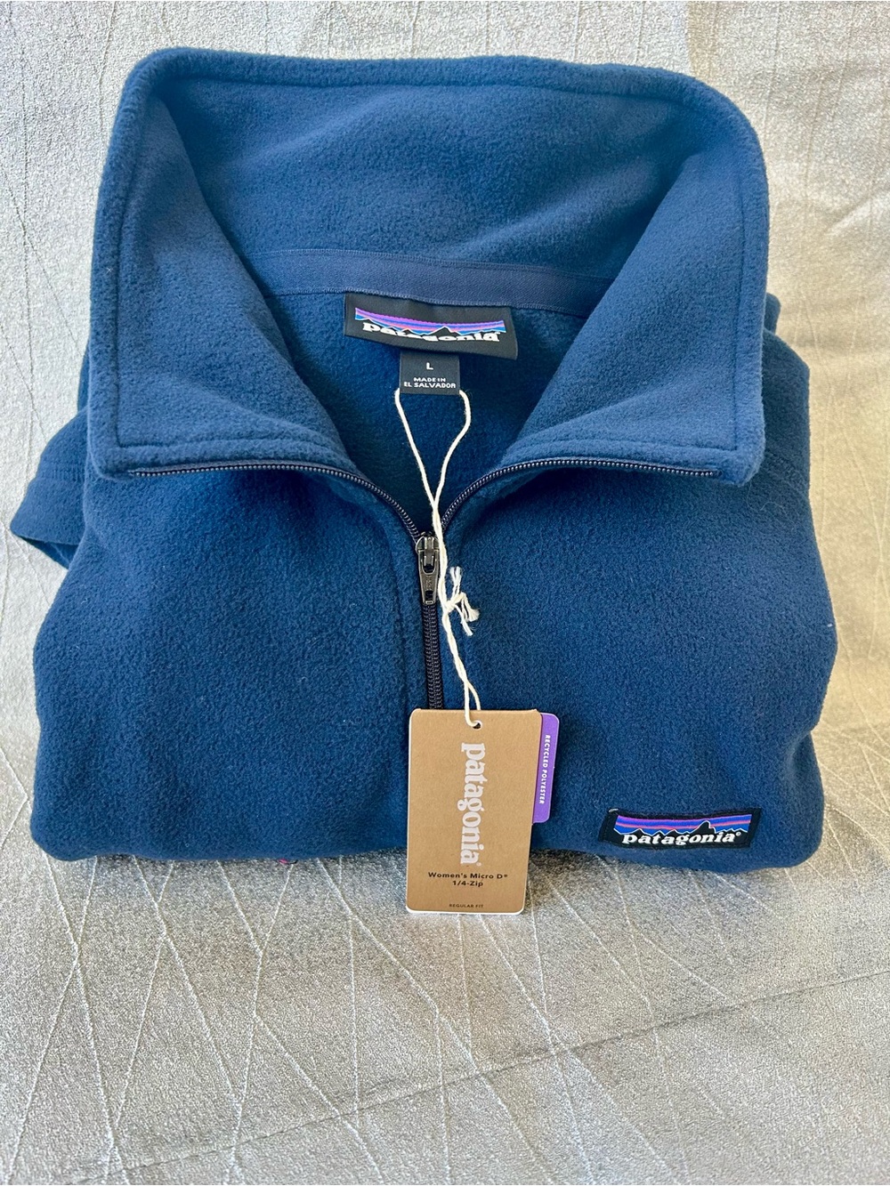Patagonia Navy Women's Microfleece Quarter-Zip Sweater